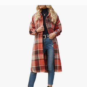 Puwei Plaid Flannel Shirt  Coat